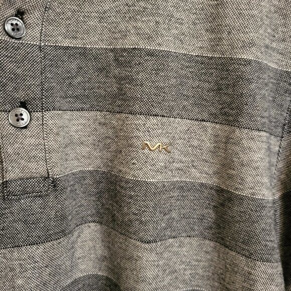 Michael Kors Polo Shirt, Grey and Black Strips SIZE: MEDIUM - Picture 4 of 6